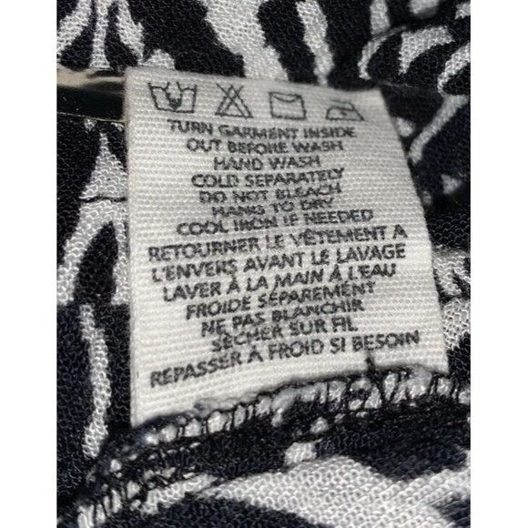 Billabong Sz MEDIUM Black White Scoop Back Flowy Blouse Tunic Top *VGUC - Picture 10 of 11